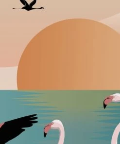 99Déco Papier Peint Panoramique Enfant Nature Sunset Flamingo 336x270cm -Boutique KidKraft papier peint panoramique enfant nature sunset flamingo 336x270cm 3