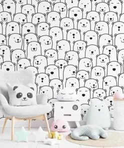 99Déco Papier Peint Panoramique Enfant Ours 240x270cm