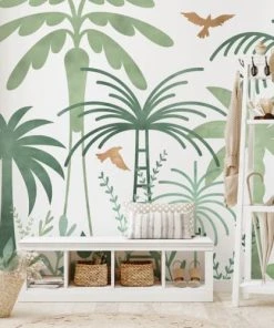 99Déco Papier Peint Panoramique Enfant Végétal 336x270cm