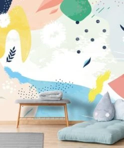 99Déco Papier Peint Panoramique Graphique Multicolore 336x270cm