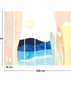 99Déco Papier Peint Panoramique Graphique Surf Plage 336x270cm -Boutique KidKraft papier peint panoramique graphique surf plage 336x270cm 4