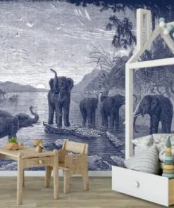 Ciment Factory Papier Peint Panoramique Gravure Les éléphants 390x270cm -Boutique KidKraft papier peint panoramique gravure les elephants 390x270cm 22