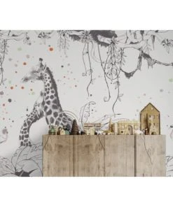 Acte Deco Papier Peint Panoramique Scène Girafes - 255x250 - Gris 9 Acte Deco Papier Peint Panoramique Scène Girafes - 255x250 - Gris -Boutique KidKraft papier peint panoramique scene girafes 255x250 gris 1