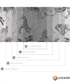 Acte Deco Papier Peint Panoramique Scène Girafes - 340x250 - Noir -Boutique KidKraft papier peint panoramique scene girafes 340x250 noir 3