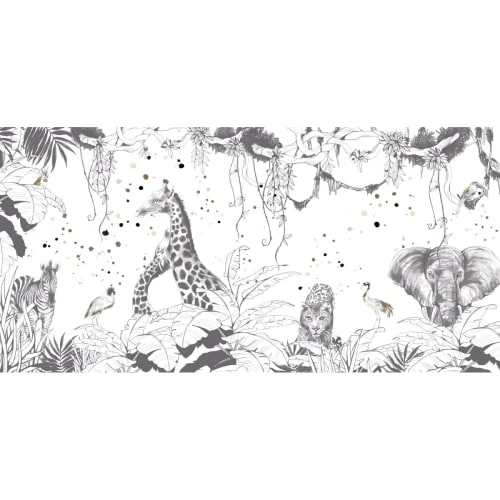 Acte Deco Papier Peint Panoramique Scène Girafes - 425x250 - Gris 5 Acte Deco Papier Peint Panoramique Scène Girafes - 425x250 - Gris – Image 3