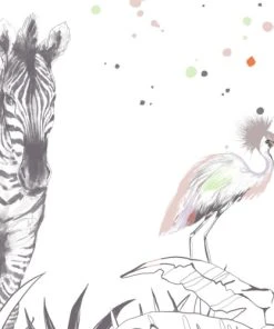 Acte Deco Papier Peint Panoramique Scène Girafes - 425x250 - Gris