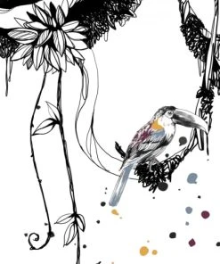 Acte Deco Papier Peint Panoramique Scène Girafes - 425x250 - Noir