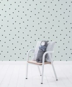 Lilipinso Papier Peint Pois En Papier Bleu Turquoise 50cm X 10m