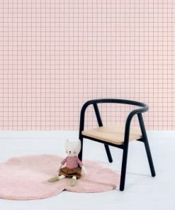 Lilipinso Papier Peint Quadrillage En Papier Rose 50cm X 10m
