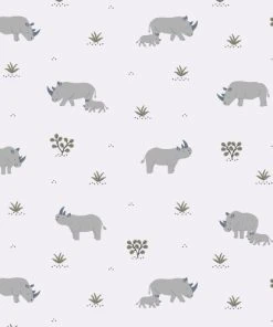Lilipinso Papier Peint Rhinocéros En Papier Bleu 50cm X 10m -Boutique KidKraft papier peint rhinoceros en papier bleu 50cm x 10m 1