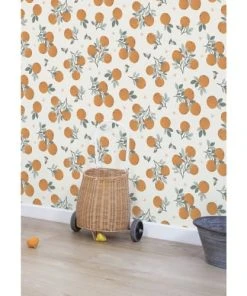 Lilipinso Papier Peint Tangerine Orange -Boutique KidKraft papier peint tangerine orange 1