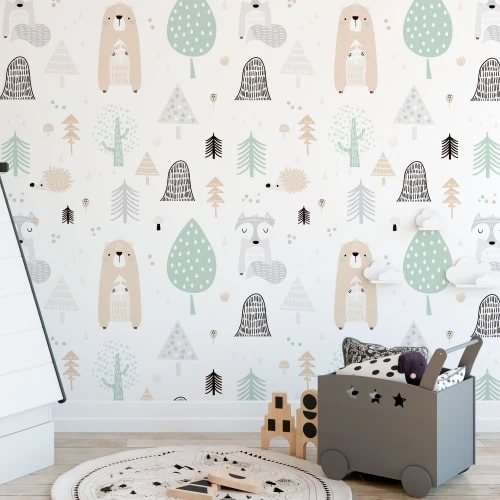 Decochic Papier Peint Vinyle Adhésif Animaux De La Forêt Vert 50x300 Cm 3 Decochic Papier Peint Vinyle Adhésif Animaux De La Forêt Vert 50x300 Cm