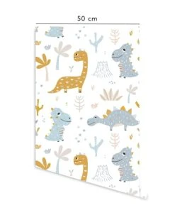 Decochic Papier Peint Vinyle Adhésif Dinosaures Bleu Et Orange 50x300 Cm -Boutique KidKraft papier peint vinyle adhesif dinosaures bleu et orange 50x300 cm 1