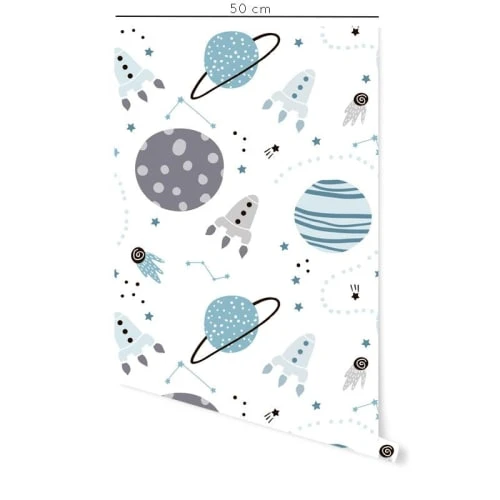 Decochic Papier Peint Vinyle Adhésif Espace Bleu Et Gris 50x300 Cm 4 Decochic Papier Peint Vinyle Adhésif Espace Bleu Et Gris 50x300 Cm – Image 2