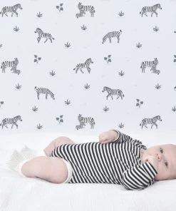 Lilipinso Papier Peint Zèbres En Papier Bleu 50cm X 10m -Boutique KidKraft papier peint zebres en papier bleu 50cm x 10m 4