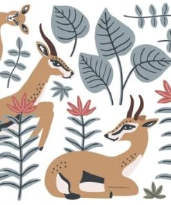 Lilipinso Planche De Stickers Décor L Les Gazelles Multicolore