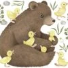 Lilipinso Planche De Stickers Décor Ours Brun Multicolore