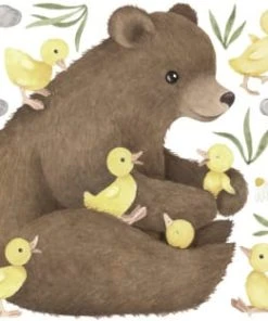 Lilipinso Planche De Stickers Décor Ours Brun Multicolore