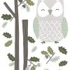 Lilipinso Planche De Stickers Hibou Gris