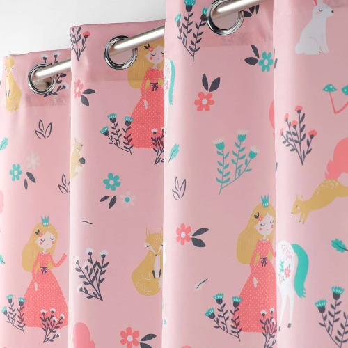 Douceur D'Intérieur Rideau 140x260 Princesse Licorne Rose 4 Douceur D'Intérieur Rideau 140x260 Princesse Licorne Rose – Image 2