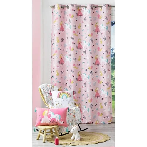 Douceur D'Intérieur Rideau 140x260 Princesse Licorne Rose 3 Douceur D'Intérieur Rideau 140x260 Princesse Licorne Rose