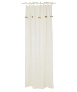 Maisons Du Monde Rideau à L'unité En Gaze De Coton Avec éléments En Volumes 110x250