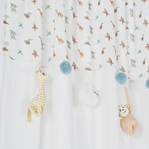 Maisons Du Monde Rideau à L'unité En Gaze De Coton Imprimé Avec Animaux Suspendus 110x250 4 Maisons Du Monde Rideau à L'unité En Gaze De Coton Imprimé Avec Animaux Suspendus 110x250 – Image 2