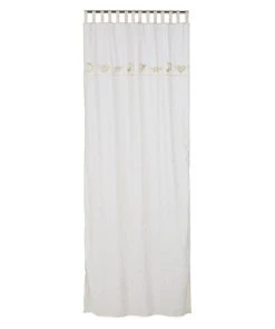 Maisons Du Monde Rideau à L'unité En Voile De Coton OEKO-TEX® écru à Imprimé étoiles 110x250