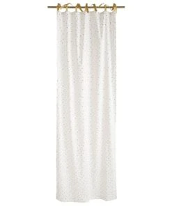 Maisons Du Monde Rideau à Nouettes En Coton Blanc à Pois Dorés à L'unité 102x250