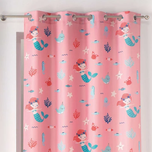 Douceur D'Intérieur Rideau à Oeillets Rose 140x260cm 4 Douceur D'Intérieur Rideau à Oeillets Rose 140x260cm – Image 2