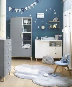 Maisons Du Monde Rideau à Passants En Coton Blanc Et Bleu Imprimé à L'unité 110x250 -Boutique KidKraft rideau a passants en coton blanc et bleu imprime a l unite 110x250 1000 10 17 193742 3