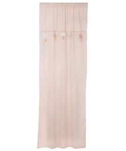 Maisons Du Monde Rideau Bébé à Passants En Coton écru, Rose Et Doré à L'unité 110x250