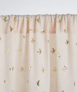 Boutique KidKraft -Boutique KidKraft rideau enfant a passants en coton rose imprime hirondelles dorees a l unite 110x250 1000 8 24 215602 2