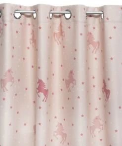 Home Maison Rideau Licorne Phosphorescent Polyester Rose 250 X 140