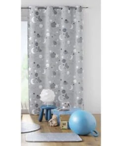 Home Maison Rideau Occultant Enfant Ambiance Astrale Polyester Bleu 260 X 140 -Boutique KidKraft rideau occultant enfant ambiance astrale polyester gris 260 x 140 1