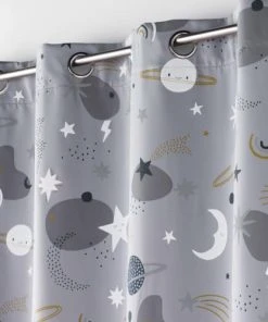 Home Maison Rideau Occultant Enfant Ambiance Astrale Polyester Gris 260 X 140 -Boutique KidKraft rideau occultant enfant ambiance astrale polyester gris 260 x 140 4