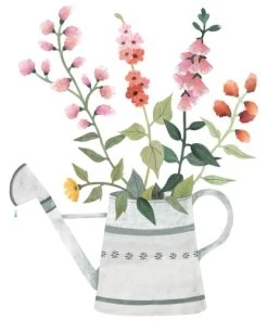 Lilipinso Sticker Arrosoir Et Fleurs En Vinyle Mat Multicolore 48x60cm