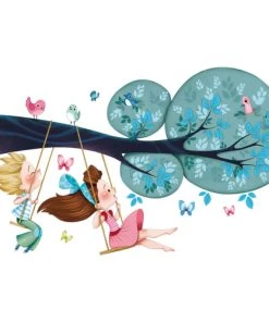 Acte Deco Sticker Mural Balançoire Fille Et Garçon Pour Enfant - 110x60