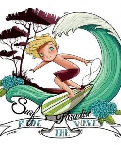 Acte Deco Sticker Mural Beach Paradise Boy Pour Enfant - 110x60