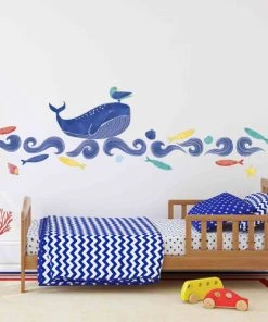Draeger Paris Sticker Mural Grande Baleine Bleue -Boutique KidKraft sticker mural grande baleine bleue 1