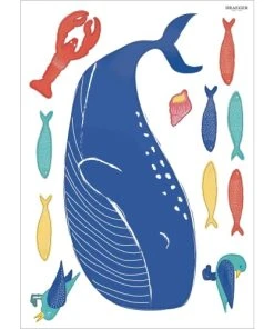 Draeger Paris Sticker Mural Grande Baleine Bleue -Boutique KidKraft sticker mural grande baleine bleue 4