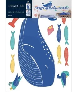 Draeger Paris Sticker Mural Grande Baleine Bleue -Boutique KidKraft sticker mural grande baleine bleue 5