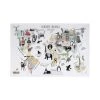 The Home Deco Kids Sticker Mural Mappemonde 90x60 Cm Continents Gris