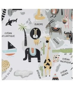 The Home Deco Kids Sticker Mural Mappemonde 90x60 Cm Continents Gris -Boutique KidKraft sticker mural mappemonde 90x60 cm continents gris 2