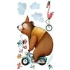 Acte Deco Sticker Mural Ménagerie En Roue Libre Pour Enfant - 110x60