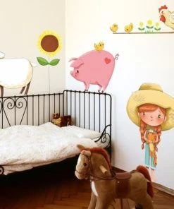 Acte Deco Sticker Mural Petite Fille à La Ferme Pour Enfant - 110x60 -Boutique KidKraft sticker mural petite fille a la ferme pour enfant 110x60 2