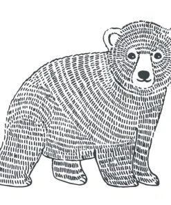 Lilipinso Sticker XL Ours En Vinyle Mat Gris Anthracite