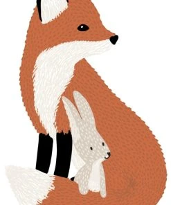 Lilipinso Sticker Xl Renard En Vinyle Mat Orange 38x60 Cm