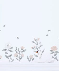 Lilipinso Stickers Champs De Roses En Vinyle Mat Bleu 64x90 Cm