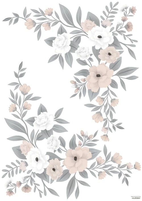 Lilipinso Stickers Décoration Fleurs En Vinyle Mat Bleu 64x90 Cm 3 Lilipinso Stickers Décoration Fleurs En Vinyle Mat Bleu 64x90 Cm